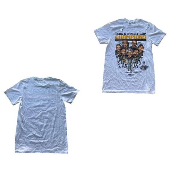 Reebok NHL 2016 Stanley Cup Champions Hockey White Size Small NWT Pittsburgh - Picture 7 of 7